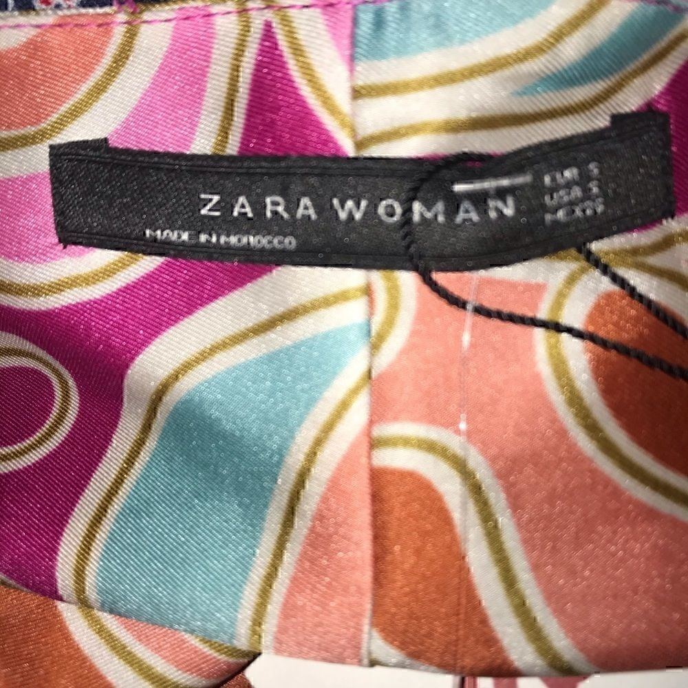 NEW! Zara Boho Multi Paisley Button Front Crop Top - Picture 8 of 8